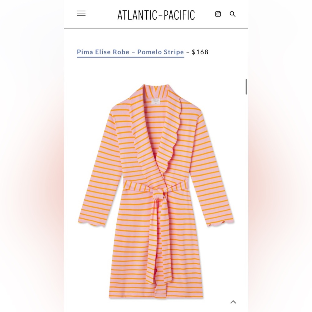 Atlantic pacific x Lake Striped Pink and Orange Women's Robe